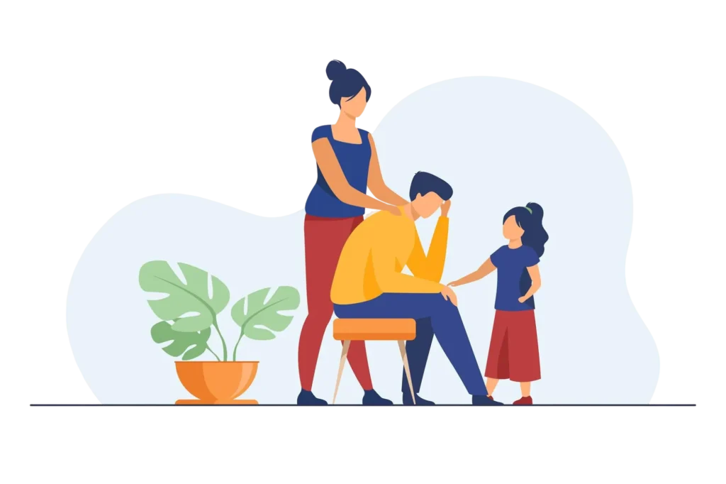 Emotional distance in family image