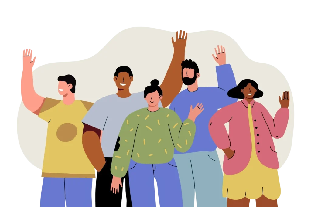 A group of people hanging out together