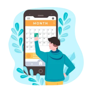 person scheduling therapy session